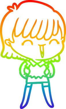 gökkuşağı gradyan çizimi bir insan tarafından çizilmiş bir karikatür kadın