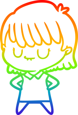 gökkuşağı gradyan çizimi bir insan tarafından çizilmiş bir karikatür kadın