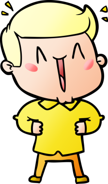 Bir insan tarafından çizilmiş heyecanlı bir çizgi film.