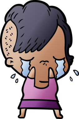 Bir insan tarafından çizilmiş ağlayan bir kız.