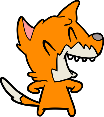 Bir insan tarafından çizilmiş tilki çizgi film karakteri