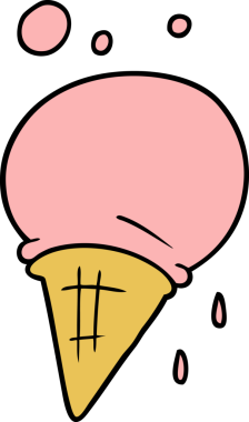 Bir insan tarafından çizilmiş karikatür dondurma.