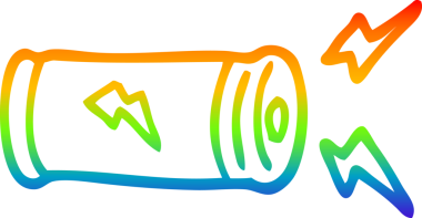 gökkuşağı gradyan çizgi çizimi bir insan tarafından çizilmiş elektrik bataryası