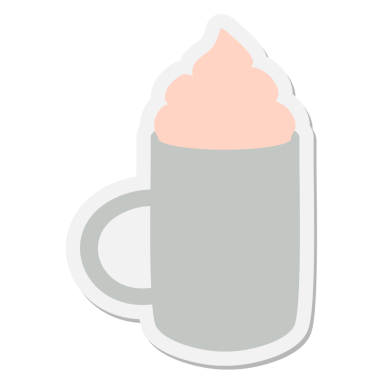 Bir insan tarafından çizilmiş Mocha çıkartması.