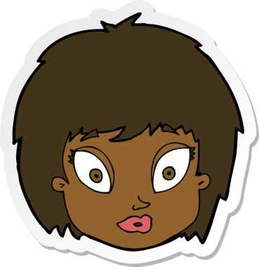 Bir insan tarafından çizilmiş bir karikatür çıkartması.