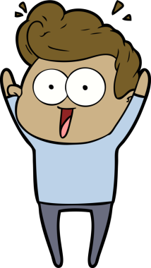 Bir insan tarafından çizilmiş karikatür adam.