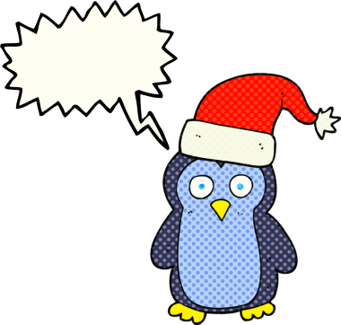 Bir insan tarafından çizilmiş serbest çizilmiş çizgi roman konuşma balonu pengueni.