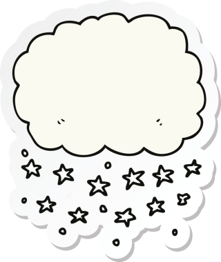 Bir insan tarafından çizilmiş karikatür yağmur bulutu etiketi