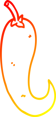 Bir insan tarafından çizilen kırmızı biber çizgi filminin sıcak gradyanı