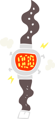 Bir insan tarafından çizilmiş düz renk kol saati çizimi