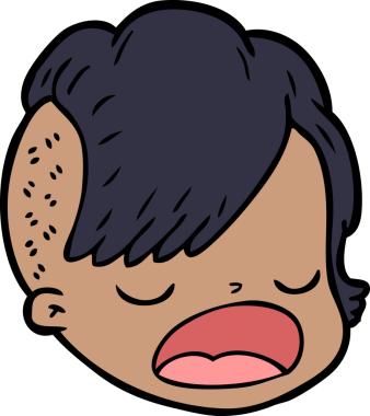 Bir insan tarafından çizilmiş bir kadın yüzü.