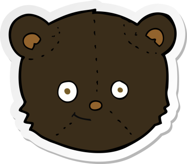 Bir insan tarafından çizilmiş siyah ayı kafasının çıkartması.