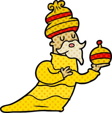 Bir insan tarafından çizilmiş üç bilge adamdan biri.