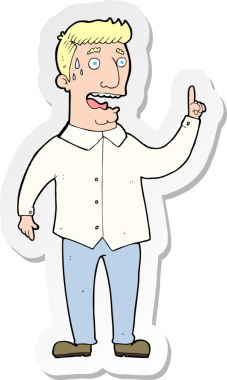 Bir insan tarafından çizilmiş bir karikatür çıkartması.