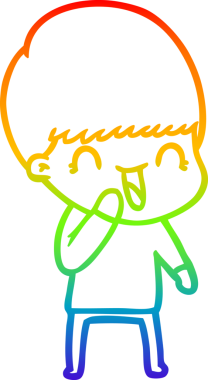 gökkuşağı gradyanı çizimi bir insan tarafından çizilmiş mutlu bir çizgi film çocuğu