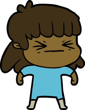 Bir insan tarafından çizilmiş karikatür kadın.