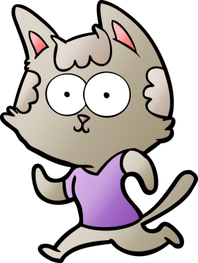 Mutlu çizgi film kedisi bir insan tarafından çizilmiş.