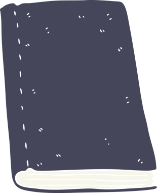 Bir insan tarafından çizilen kitabın düz renk çizimi