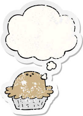 Düşünce baloncuklu çizgi film turtası insan tarafından çizilmiş yıpranmış bir çıkartma gibi.