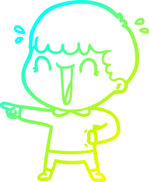 Bir insan tarafından çizilmiş, gülen bir çizgi film karakterinin soğuk çizgi çizimi.