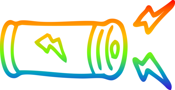 gökkuşağı gradyan çizgi çizimi bir insan tarafından çizilmiş elektrik bataryası