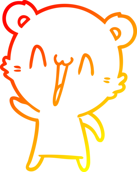 Bir insan tarafından çizilmiş mutlu bir kutup ayısı karikatürü.