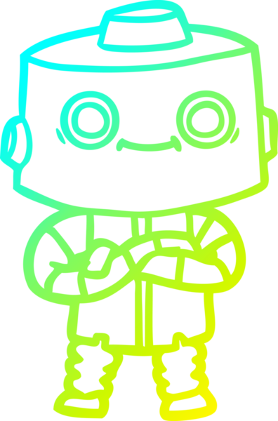Bir insan tarafından çizilmiş soğuk gradyan robot çizimi