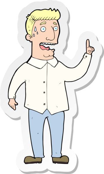 Bir insan tarafından çizilmiş bir karikatür çıkartması.