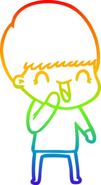 gökkuşağı gradyanı çizimi bir insan tarafından çizilmiş mutlu bir çizgi film çocuğu