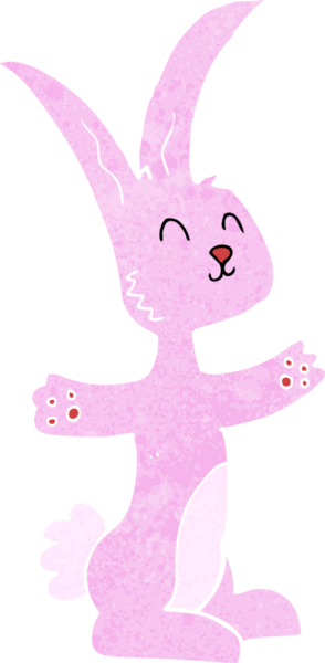 Bir insan tarafından çizilmiş çizgi film tavşanı