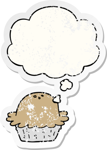 Düşünce baloncuklu çizgi film turtası insan tarafından çizilmiş yıpranmış bir çıkartma gibi.