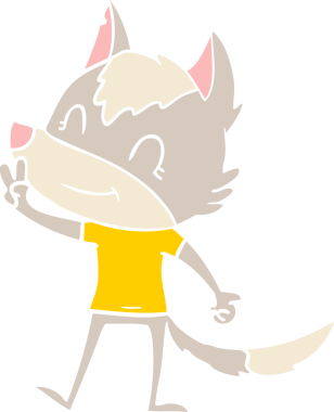 Bir insan tarafından çizilmiş düz renkli çizgi film kurdu.