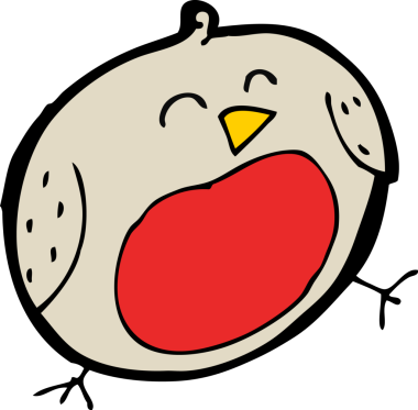 Bir insan tarafından çizilmiş robin çizgi filmi.