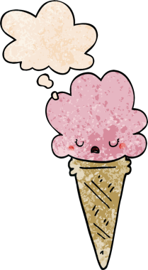 bir insan tarafından çizilmiş grunge desenli yüzlü çizgi film dondurması.