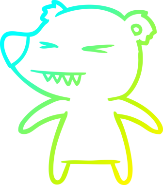 Bir insan tarafından çizilen kızgın ayı karikatürünün soğuk gradyan çizgisi