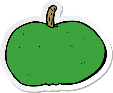 Bir insan tarafından çizilmiş mutlu elmanın çıkartması.