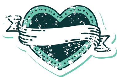 Bir insan tarafından çizilmiş kalp ve bayrağın sembolik depresif dövme şekli