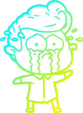 Bir insan tarafından çizilmiş ağlayan bir karikatür çizimi.