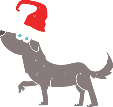 Bir insan tarafından çizilmiş bir köpeğin düz renk çizimi