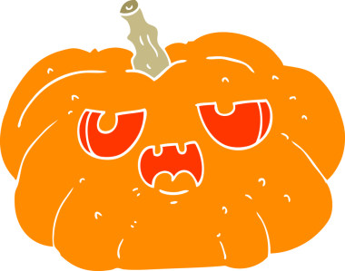 Bir insan tarafından çizilmiş düz renkli balkabağı.