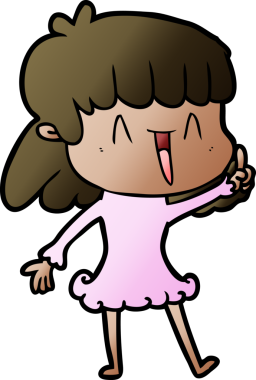 Bir insan tarafından çizilmiş karikatür kadın.