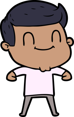 Bir insan tarafından çizilmiş çizgi film dostu bir adam.