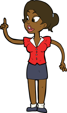 Bir insan tarafından çizilmiş harika bir fikri olan karikatür kadın.