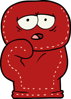 Bir insan tarafından çizilmiş bir boks eldiveni.