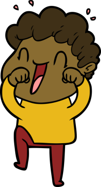 Bir insan tarafından çizilmiş mutlu bir adam.