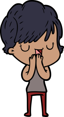 Bir insan tarafından çizilmiş bir karikatür kadın konuşuyor.