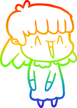 gökkuşağı gradyan çizimi bir insan tarafından çizilmiş bir karikatür kadın