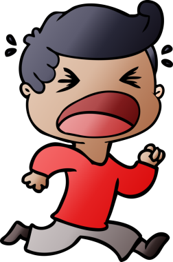 Bir insan tarafından çizilmiş bağıran adam çizgi filmi.