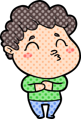 Çizgi film adamı somurtuyor Bir insan tarafından çizilmiş