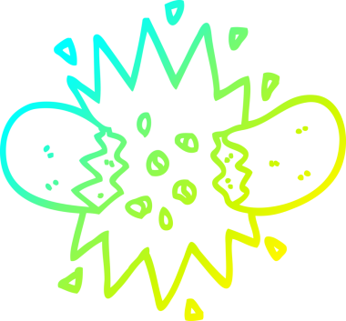 Bir insan tarafından çizilmiş patlayan sosisin soğuk gradyan çizimi.